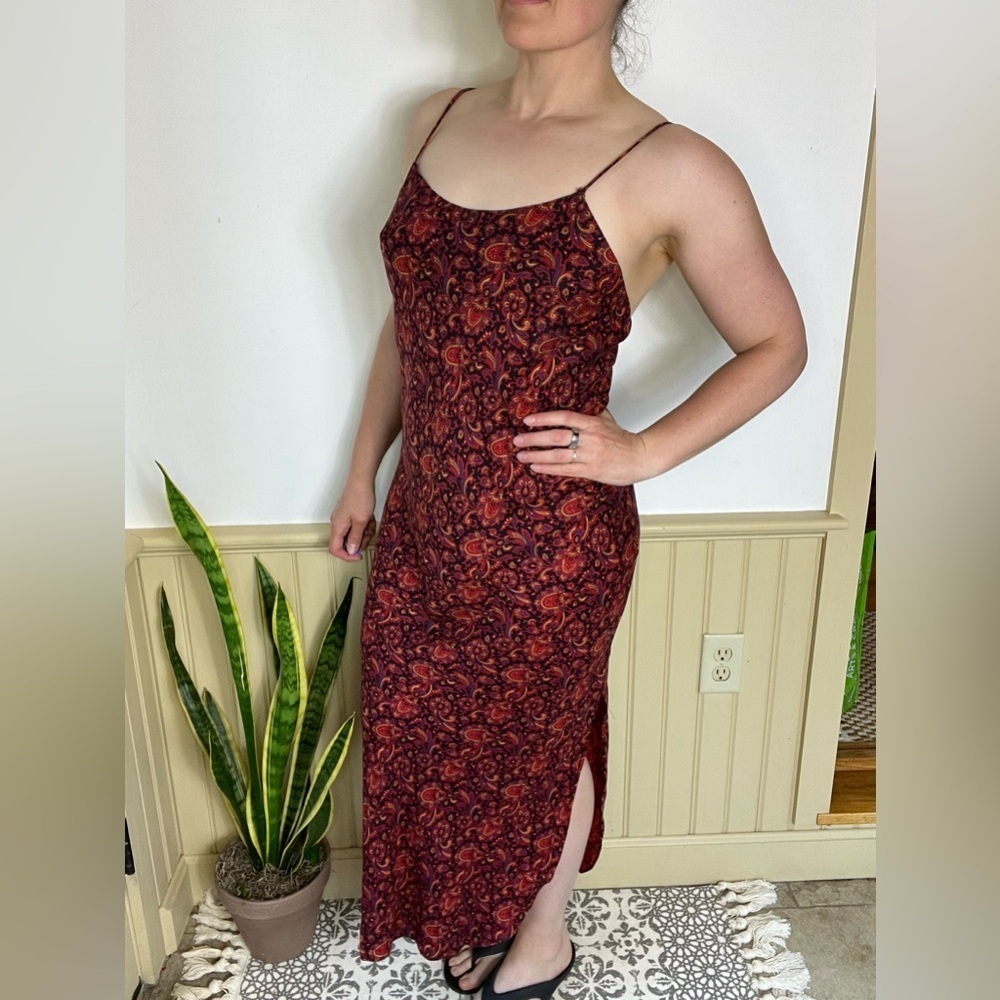 Vintage Michael Kors Paisley Slip Dress & Robe Set | Made in USA Sz S